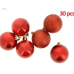 Boule De Noel Luxe Rouge Paillet E X 30 Pi Ces