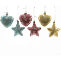 Boule De Noel Original Coeur Et Etoile