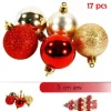 Boule De Noel Rouge Et Or X 17 Pi Ces