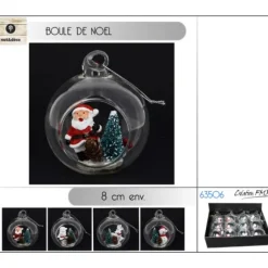 Boule De Noel Transparente Ouverte En Verre 8Cm