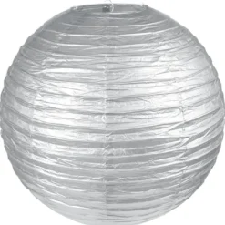 Boule En Papier Lampion M Tallis E Argent 50 Cm