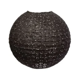 Boule En Papier Lampion Noire Dentell 35 Cm