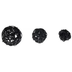 Boule En Rotin Noir X 10 Pi Ces