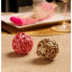 Boule En Rotin Noir X 10 Pi Ces