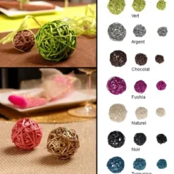 Boule En Rotin Pas Cher X 10 Pi Ces