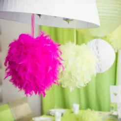 Boule Plume Fuchsia 10 Cm