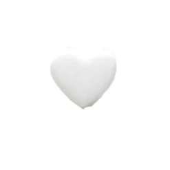 Bouton Fantaisie Coeur Blanc 13Mm X 6 Pi Ces