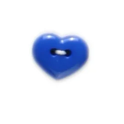 Bouton Fantaisie Coeur Bleu 15Mm X 3 Pi Ces