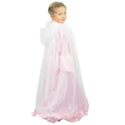 Cape Princesse Plume Blanche Et Argent Enfant