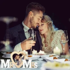 Centre De Table & Cadre Photo Mr & Mrs