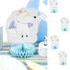 Centre De Table Baby Shower Renard Bleu Ciel X 4 Pi Ces