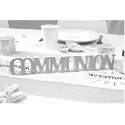 Centre De Table Mot Communion M Tallis Argent