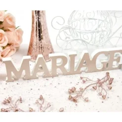 Centre De Table Mot Mariage M Tallis Rose Gold