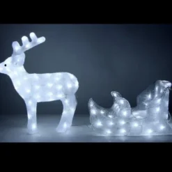 Cerf Traineau Lumineux Acrylique 128 Led