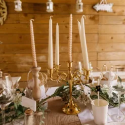 Chandelier Woodie En Bois Et Or