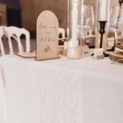 Chemin De Table Dentelle Et Franges Ivoire