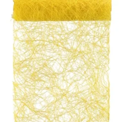 Chemin De Table En Abaca Jaune 30Cm