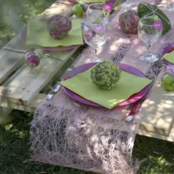 Chemin De Table En Abaca Rose 30Cm