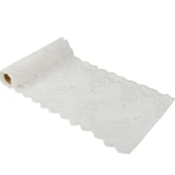 Chemin De Table Fleurie Dentelle Blanche