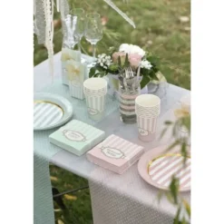 Chemin De Table Intisse Plumetis Rose