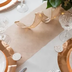 Chemin De Table Mariage Organza Rose Gold