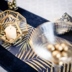 Chemin De Table Vrai Velours Bleu Marine