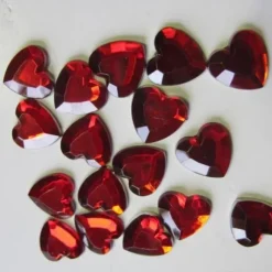 Coeur Strass Bordeaux X 50 Pi Ces