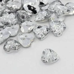 Coeur Strass Transparent X 50 Pi Ces