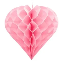 Coeur Suspendre En Papier 30Cm Rose