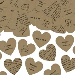 Confettis Coeur Kraft Assortis