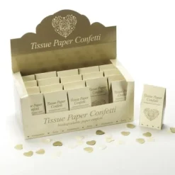 Confettis Coeur Or Et Ivoire En Papier De Soie X 1000 Pi Ces
