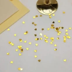 Confettis De Table Forme Coeur Or