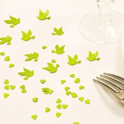 Confettis De Table Mariage Colombe Vert Anis