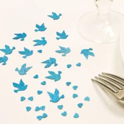 Confettis De Table Mariage Colombe Turquoise