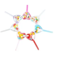 Contenant Baguettes Magique Pas Cher Coeur Rose