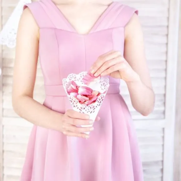 Cornet A Dragees En Dentelle X 10 Pi Ces