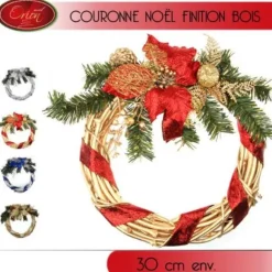 Couronne De Noel Originale En Bois 30 Cm