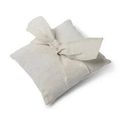 Coussin Porte Alliance En Lin Avec Noeud