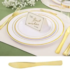 Couteau Or Plastique Inox X 30 Pi Ces