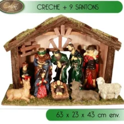 Cr Che De Noel Avec 9 Santons