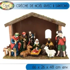 Cr Che De Noel Classique Avec 11 Santons