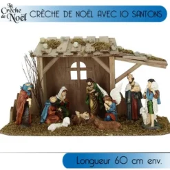 Creche De Noel G Ante 60Cm Avec 10 Santons