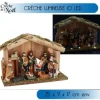 Creche De Noel Lumineuse 10 Led Blanc Chaud + 9 Santons