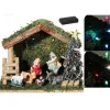 Creche De Noel Lumineuse A Pile Avec 6 Santons