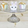 Cupcake Wrappers Lapinou Gris Pastel X6Pcs