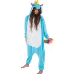 D Guisement Kigurumi Licorne Bleu 164Cm
