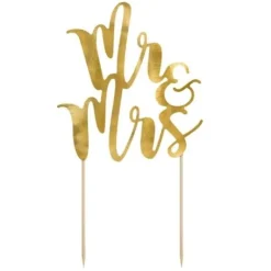 Decoration De G Teau Topper Mr & Mrs Or 26 Cm