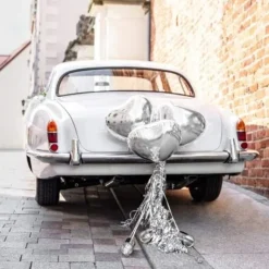 Decoration Mariage Voiture Coeur Argent