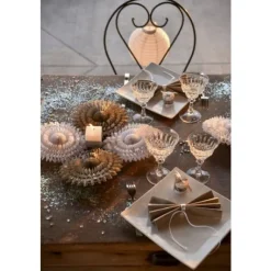 Eventail Dentelle Gris 20Cm X 2 Pi Ces