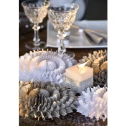 Eventail Dentelle Gris 20Cm X 2 Pi Ces